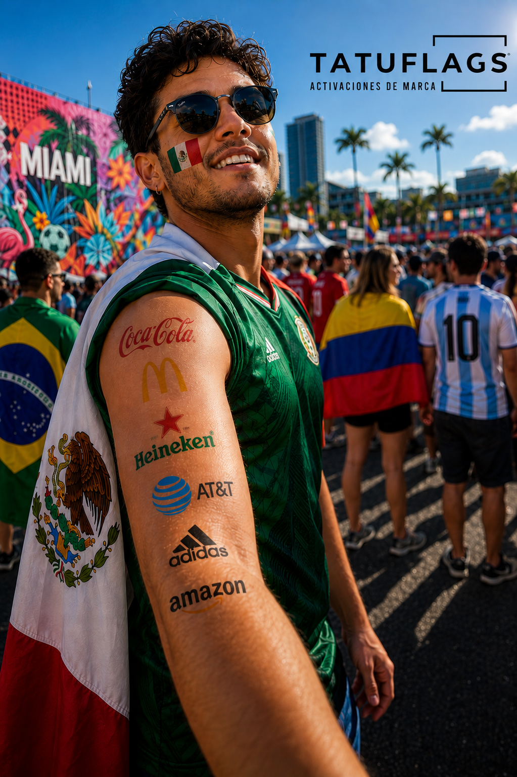 Fan con activación de marca TatuFlags
