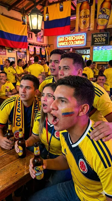 Fans colombianos Bar Chibchano